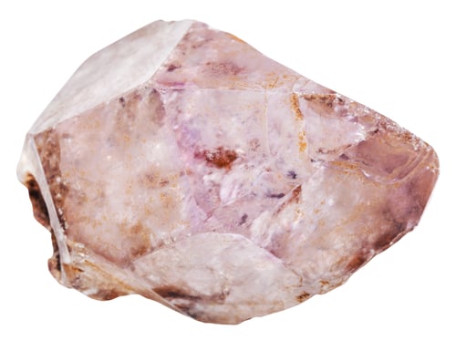 Preview: quartz rock with amethyst crystals isolated