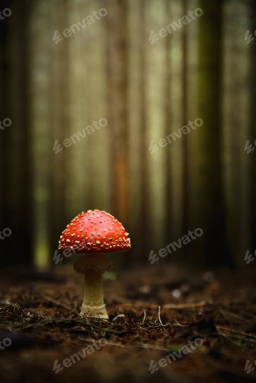 Preview: Amanita muscaria, fly agaric or fly amanita mushroom