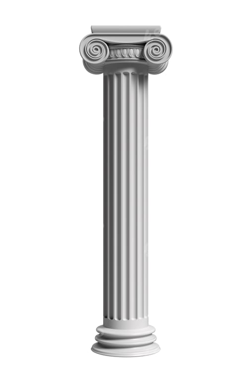Preview: Marble pillar column classic greek isolated against white background. 3d illustration