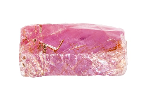 Preview: rough pink ruby crystal isolated on white