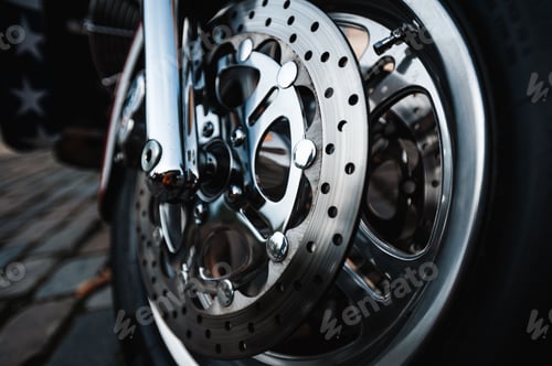 Preview: Closeup of a shining motorcycle tire