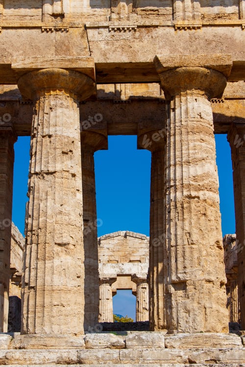 Preview: Internal view of greek Temple of Hera-II. Paestum, Italy