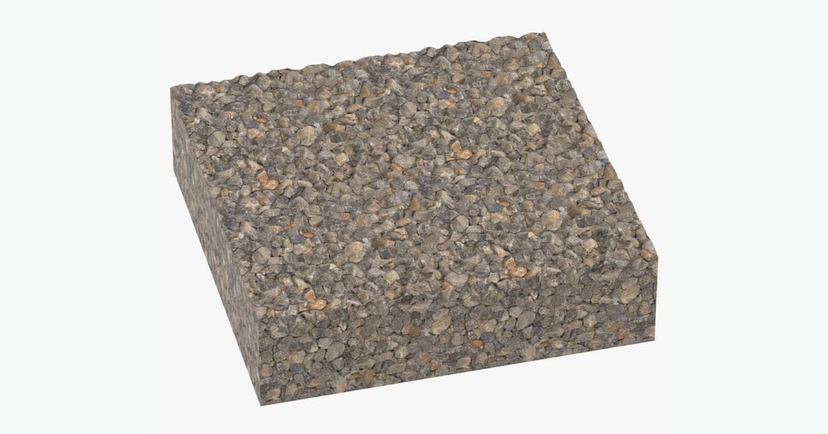 Detailed Gravel Ground Section 3D, Incl. Boulder & dirt - Envato