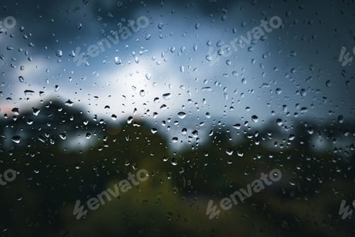 Preview: Rain droplets on window
