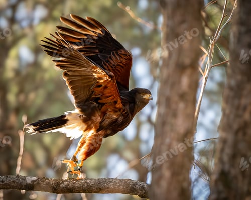 Preview: Closeup of a hawk in mid-flight