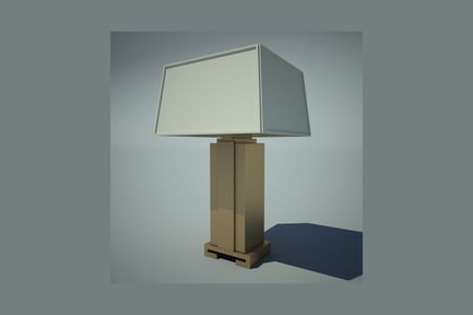 Preview: Table lamp with cylindrical shade and rectangular base