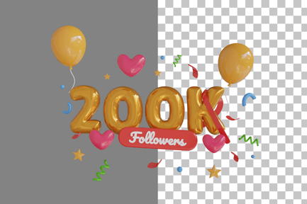Preview: 200K Follower 3D Icon