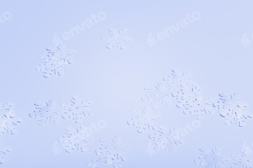 Preview: Shiny snowflake sparkles on blue colored background.