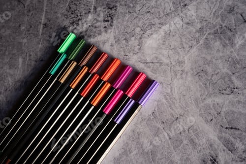 Preview: Colorful marker pen set on isolated background