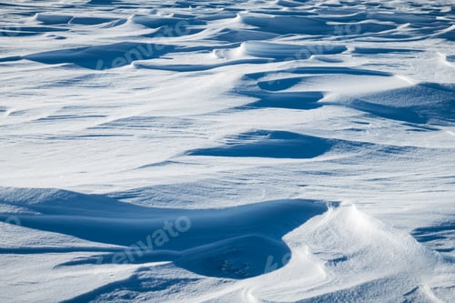 Preview: Snow texture on the field on a sunny day