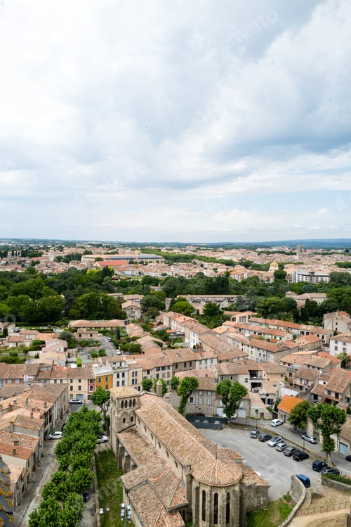 Preview: View on a Carcassone town from above