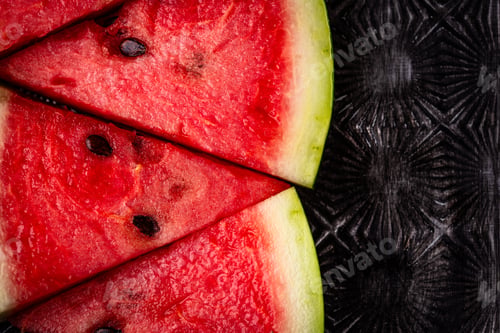 Preview: Fresh juicy sliced watermelon close up