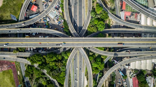Preview: Aerial top view of road junctions in Caracas, Venezuela