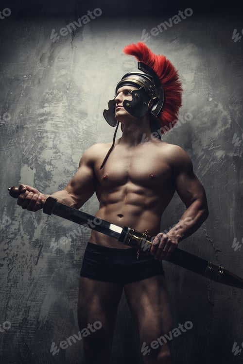 Preview: A man in a Roman clothes with sword.