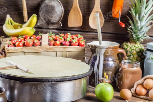 Preview: Preparing for pancakes with fruit