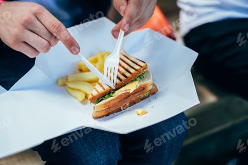 Preview: Man eating sandwich