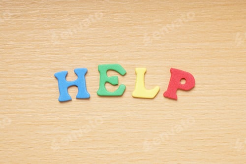 Preview: help in foam rubber letters