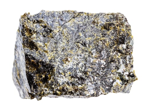 Preview: unworked diopside mineral isolated on white