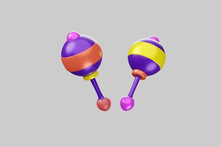Preview: Cartoon style rattle pair