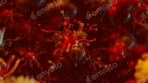 Preview: Coronavirus and virus or bacteria cell in blood stream