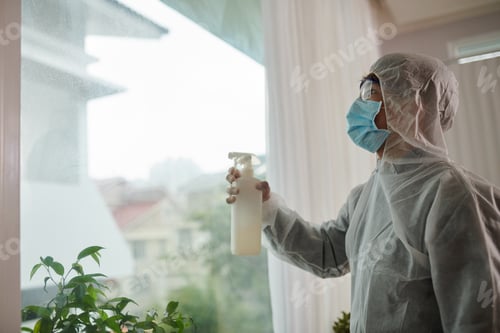 Preview: Worker Cleaning House Windows