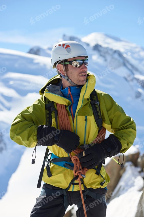 Preview: Portrait of mountain climber, Chamonix, Rhone-Alps, France