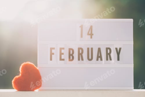 Preview: Copy space of 14 February Valentine day background concept.