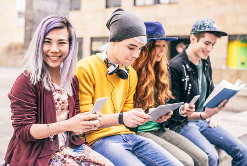 Preview: Teens with smartphones and tablet