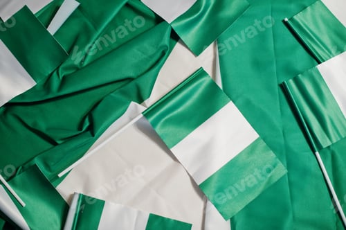 Preview: Happy independence day of Nigeria. Nigerian flags.