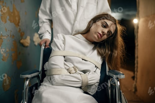 Preview: Male psychiatrist and female patient in wheelchair