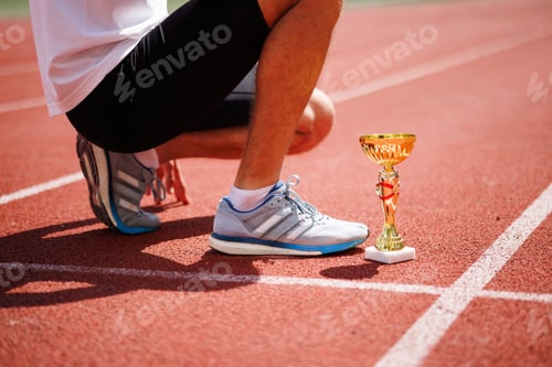 Preview: professional sports running, Sport and Olympic Games, a guy is jogging at the stadium