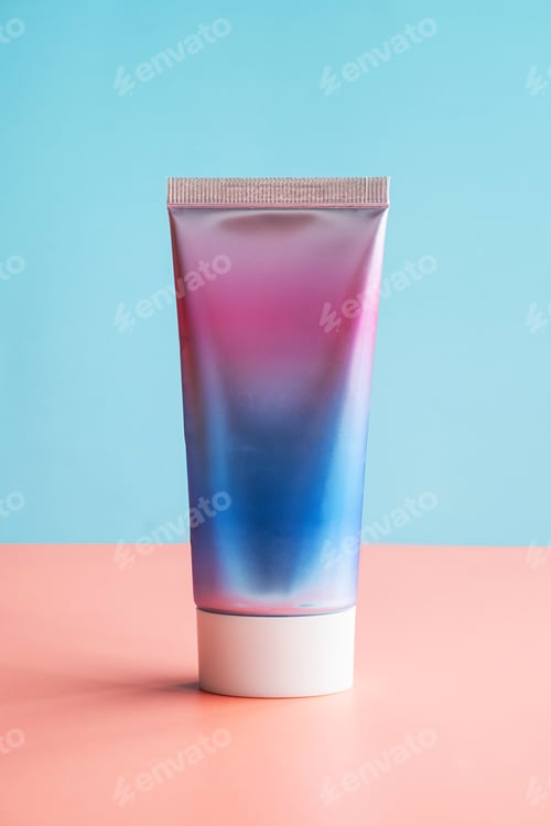 Preview: Cosmetic tube, skin care product mock up with light and shadow.