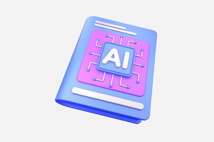 Visualização: Ilustração 3D do livro AI