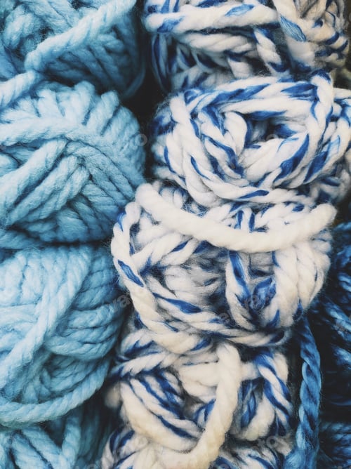 Preview: Textured Background of Blue and White Yarn
