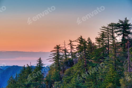 Preview: Mount Wilson in the Angeles National Forest during a dramatic vibrant sunrise