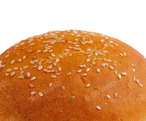 Preview: Fresh sesame seed burger bun isolated on white