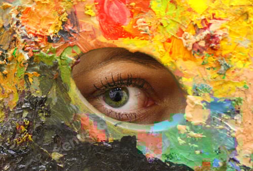 Preview: Looking behind the palette, an eye in a hole