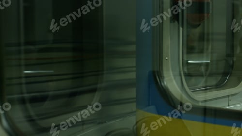 Preview: Blurred motion of the train in underground.