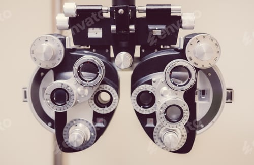 Preview: Phoropter, ophthalmic instrument used by ophthalmologist and optometrist for prescribing glasses