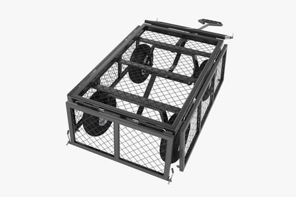 Preview: Folding Garden Cart with Mesh Sides