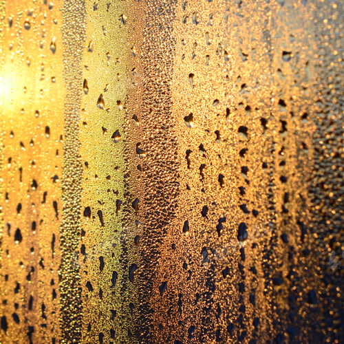 Preview: The texture of misted glass with a lot of drops and drips of condensation