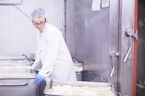 Preview: Factory worker working in food production factory
