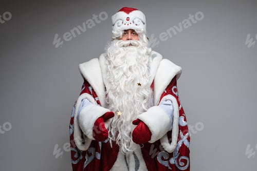 Preview: portrait of old father frost doesn't smile