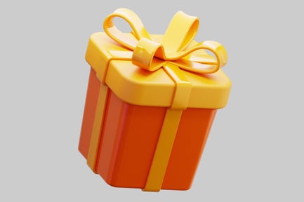 Preview: Festive Orange Gift Box With Yellow Ribbon