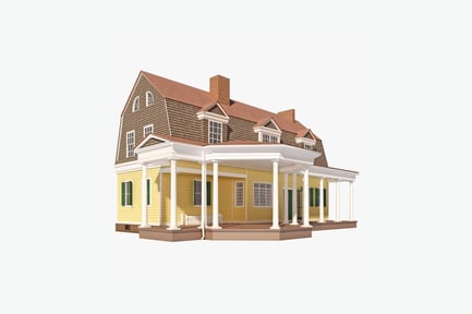 Preview: Two-story house with sloped roof and porch