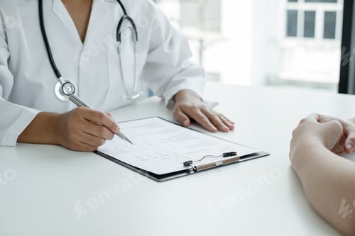 Preview: Medical Professional at Work with Patient Nearby