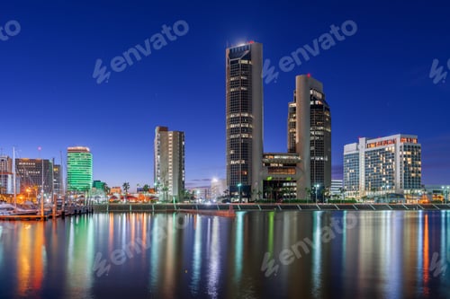 Preview: Corpus Christi, Texas, USA Downtown Skyline at Twilight