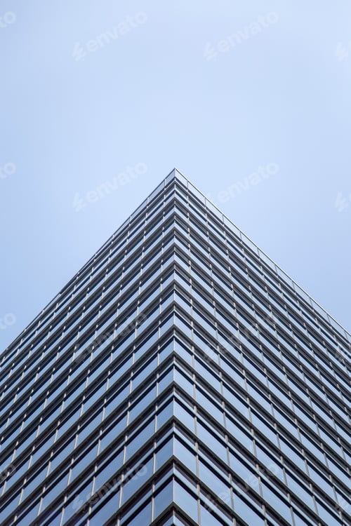 Preview: Modern glass facade of an office building in Tokyo