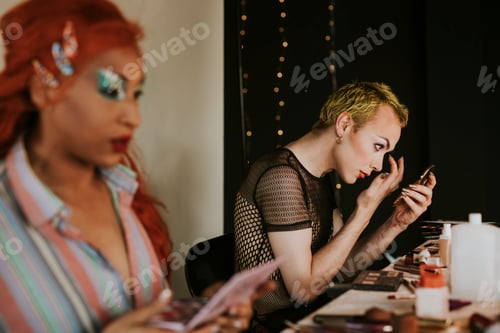 Preview: Drag show artist applying makeup, getting ready for a show