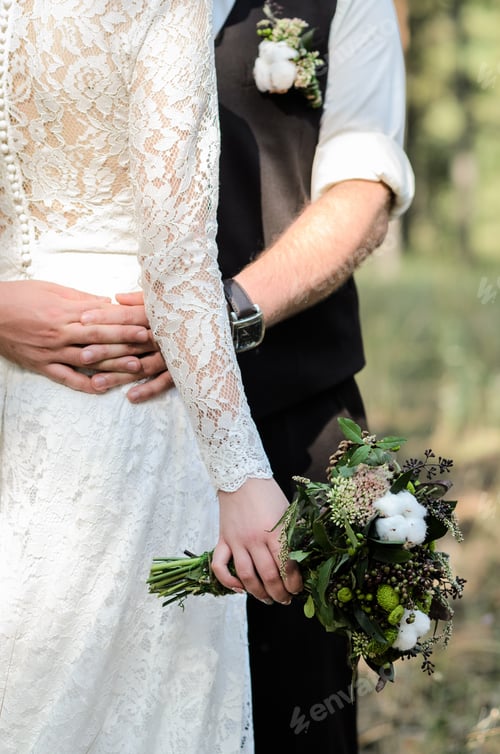 Preview: the groom and bride are hugging